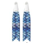 white footpocket green blue fish scale fins