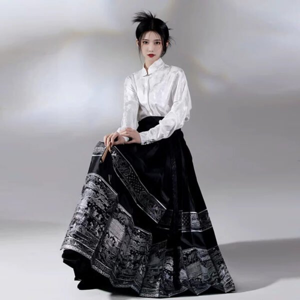 Tradtional Tangzhuang‌ Horse Face dress - 图片 6