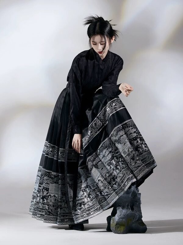 Tradtional Tangzhuang‌ Horse Face dress - 图片 4