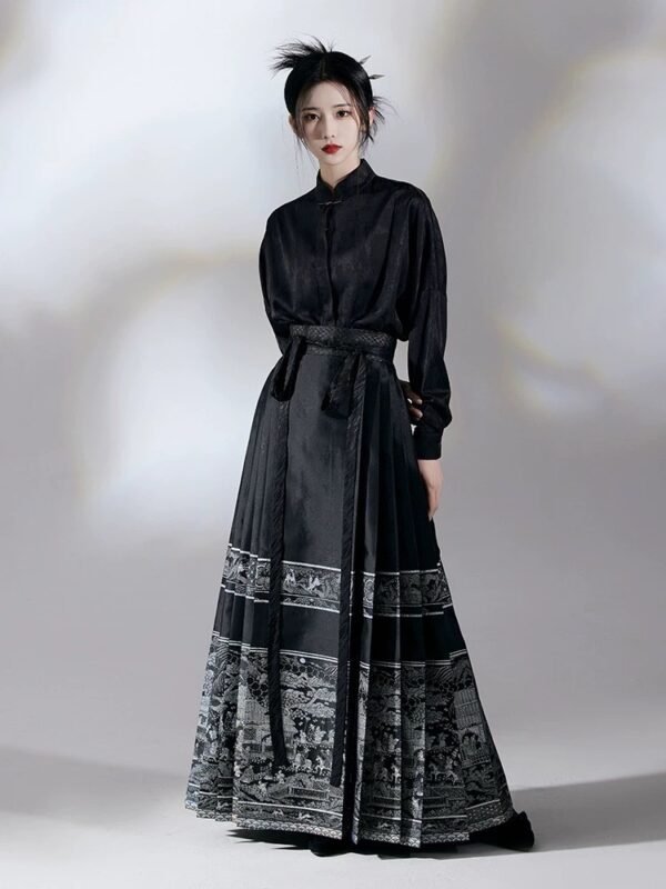 Tradtional Tangzhuang‌ Horse Face dress - 图片 7