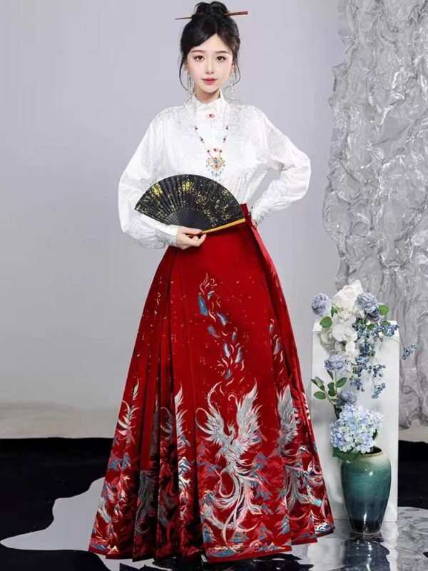 Tradtional Chinese Tangzhuang‌ Horse Face Dress - 图片 3