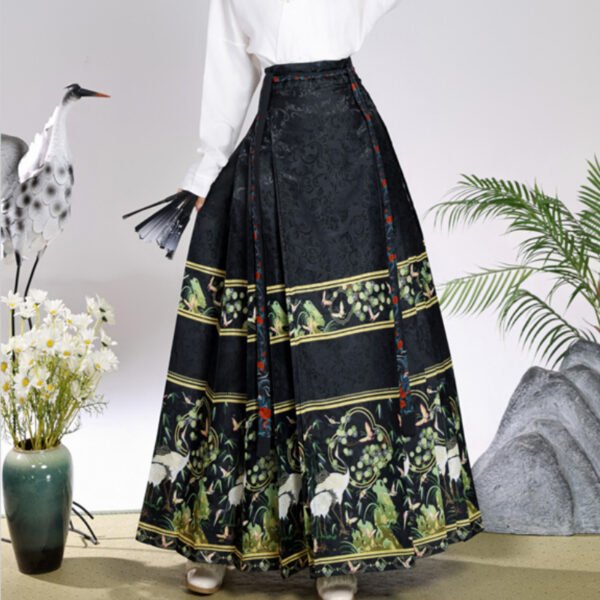Women's Traditional Chinese Tang Suit Horse Face Skirt with Airplane Sleeve Top Daily Improved Collar for All Four Seasons - 图片 7